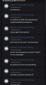 Zapis wpisów Wiktora P. z platformy Discord. W całości nie prawda.