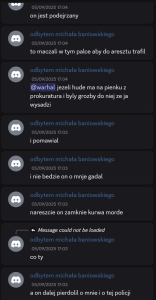 Zapis wpisów Wiktora P. z platformy Discord. Praktycznie nikt mnie nie zna.